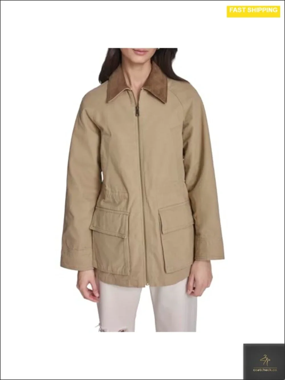 Women's Cotton Barn Jacket Casual Zippered Coat